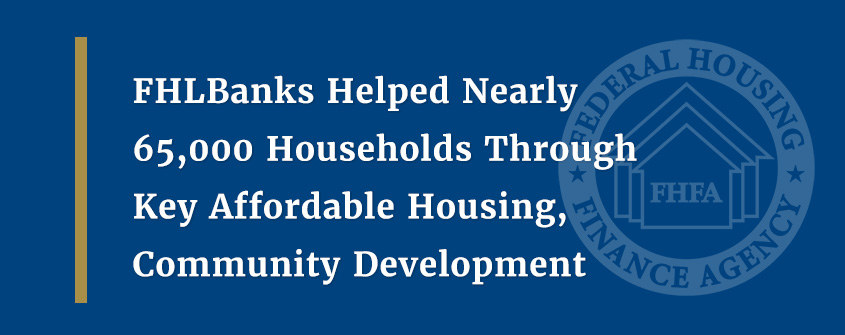 FHLBanks Helped Nearly 65,000 Households Through Key Affordable Housing, Community Development Programs: FHFA Report