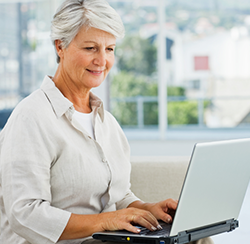 Lady working on laptop