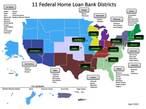 FHLB map with territories