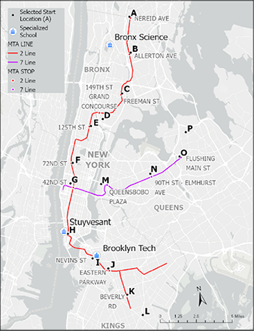 Figure 1: Example Map of How Students Might Get to the Top 3 Schools